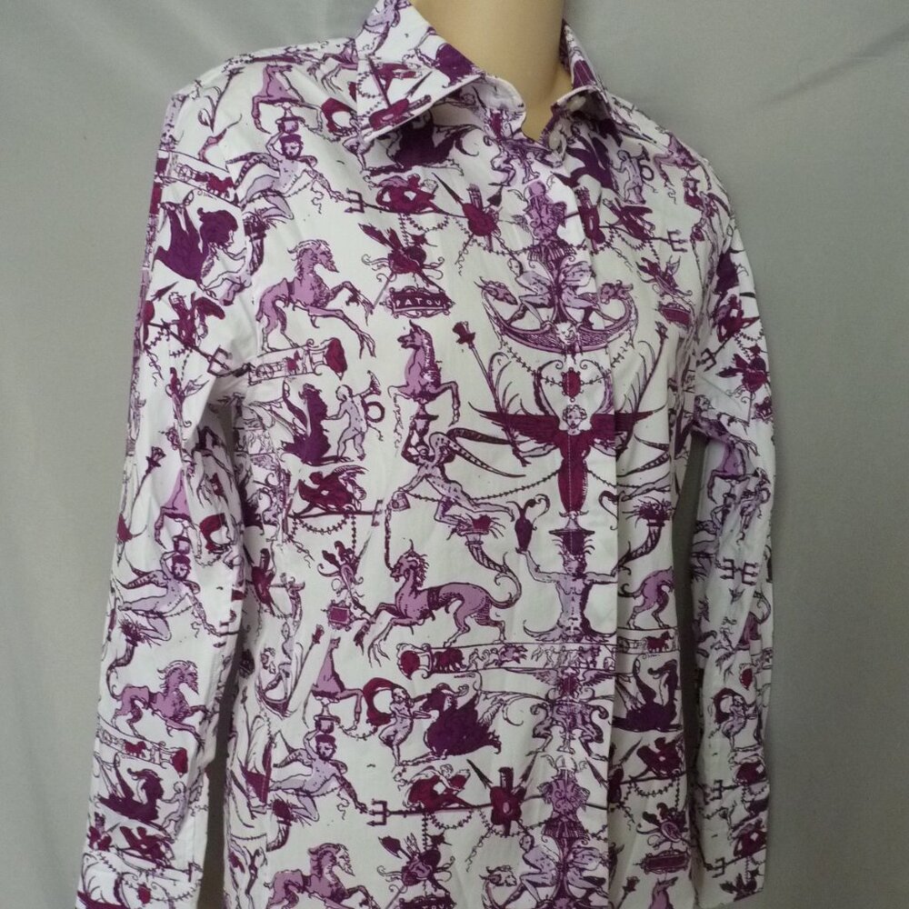 Patou Stories & Tales white purple  cotton shirt S